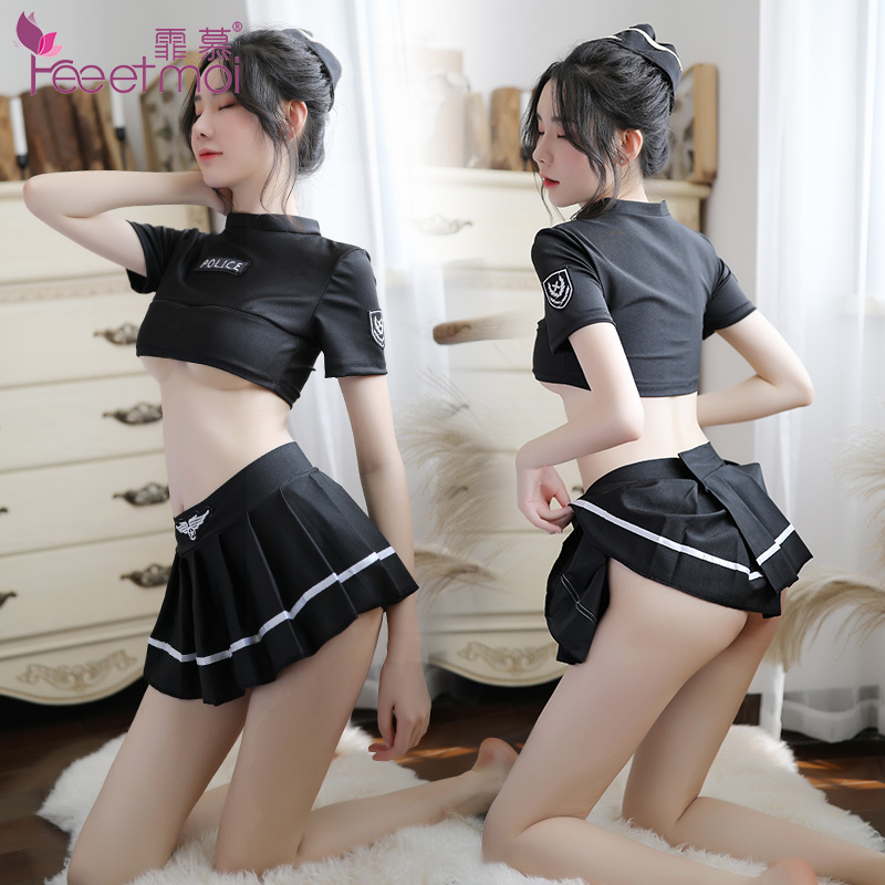 霏慕拉链可漏胸警察制服7086